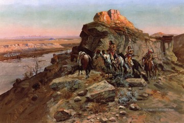 Indiens et cowboys œuvres - Planification de l’attaque des Indiens Charles Marion Russell Indiana